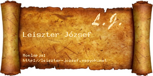 Leiszter József névjegykártya